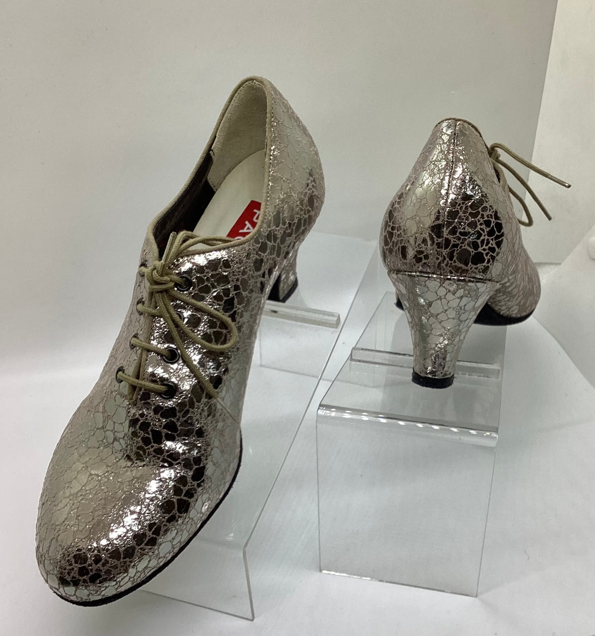 Paoul Leather Practice Shoes | Heel 5CM | Silver Ice