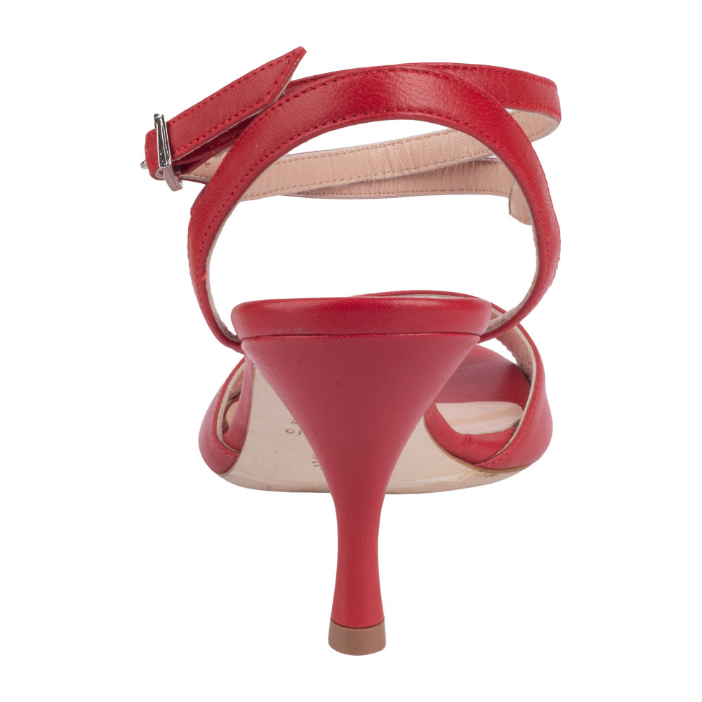 Sur Tango Shoes - Nappa Rosso 6cm, long strap (Regular)