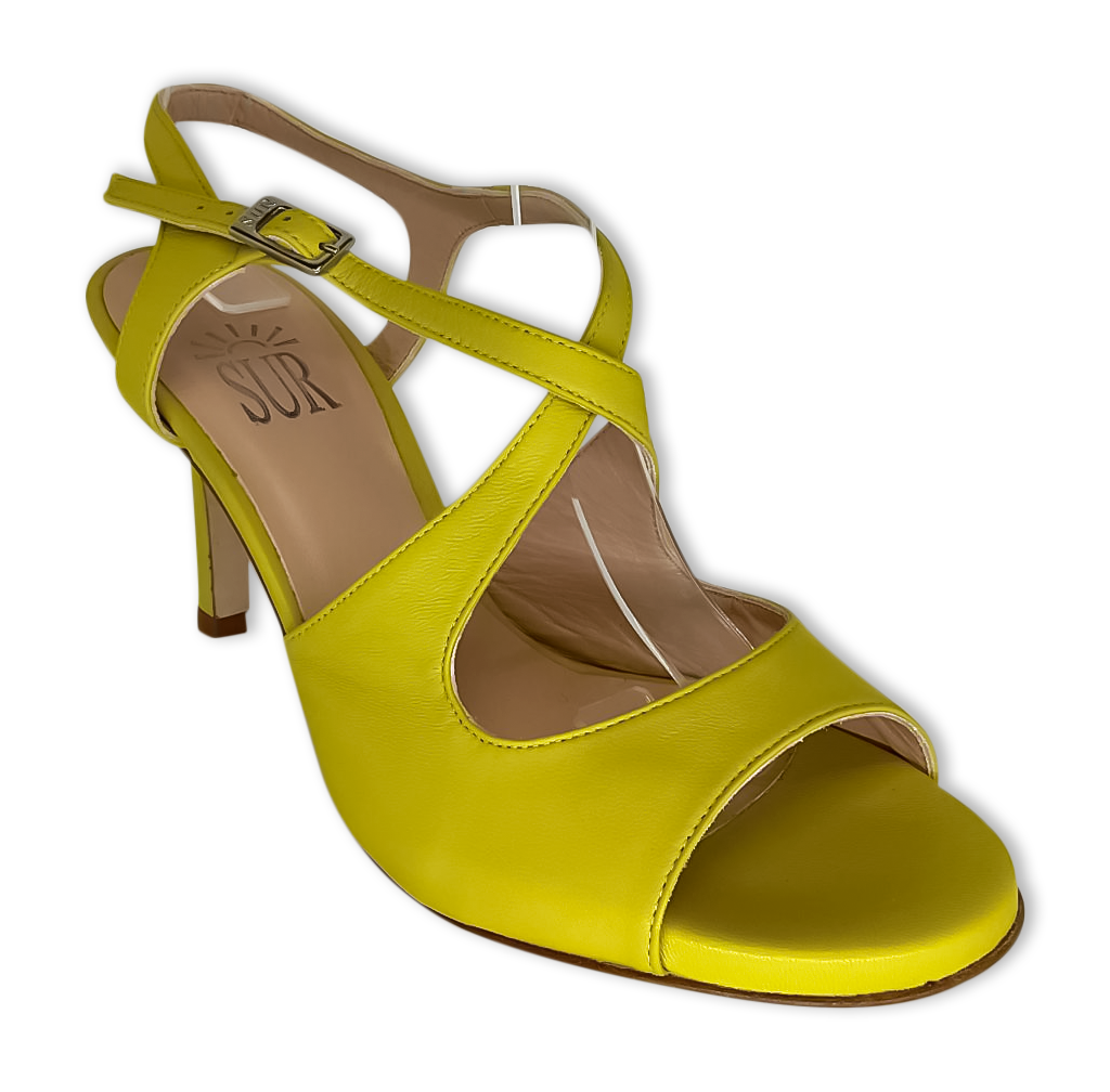 Sur Dita Tango Shoes - Yellow - Heel 7 cm