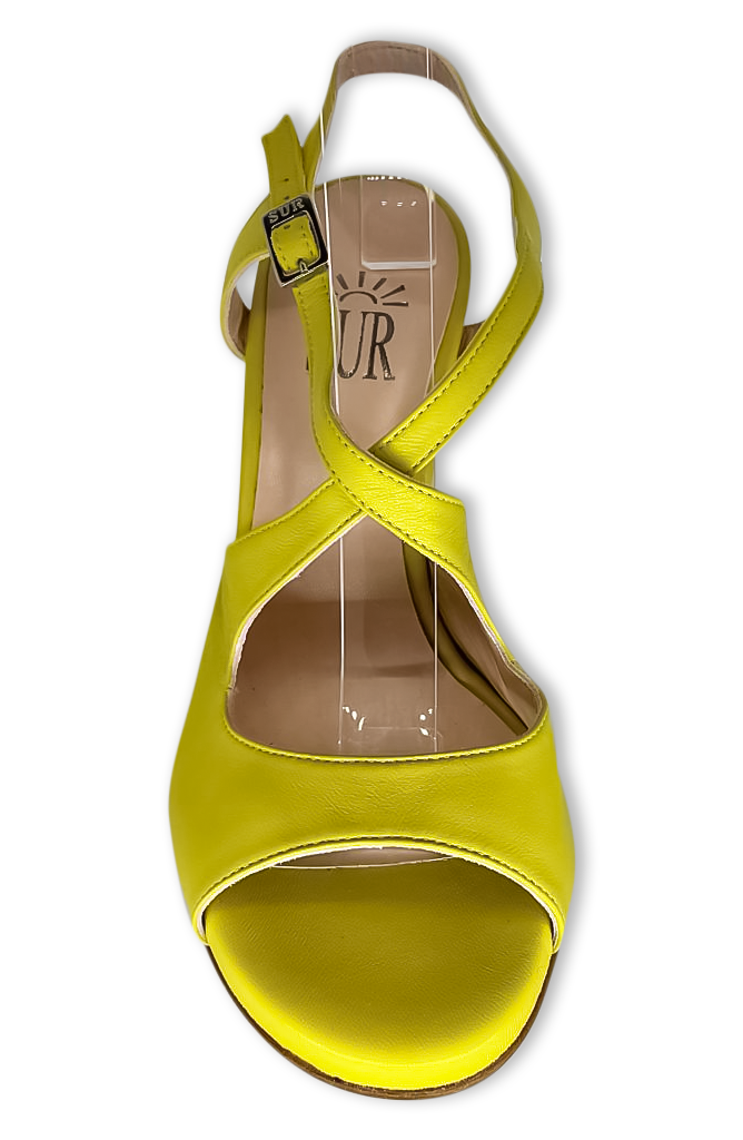 Sur Dita Tango Shoes - Yellow - Heel 7 cm