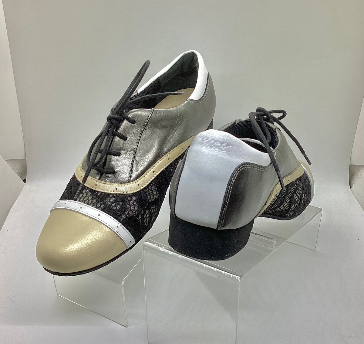 Tangolera Leather with Lace Detail Practice Shoes | Heel 2 CM