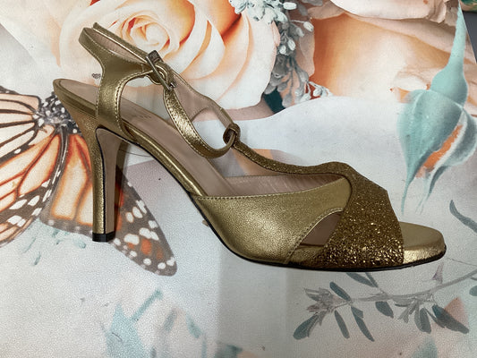 Sur Tango Shoes - Gold T-strap, reg. 7cm