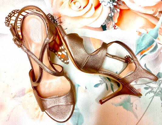 Sur Tango Shoes Dita, Rose Gold, wide, Heel 7 cm