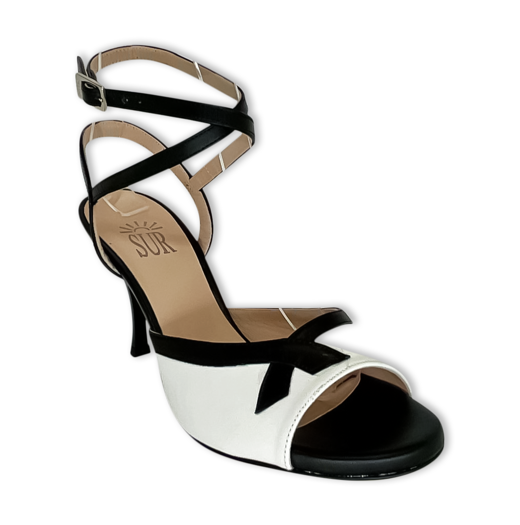 Sur Tango Shoes - Negro-Blanco Heel 7cm