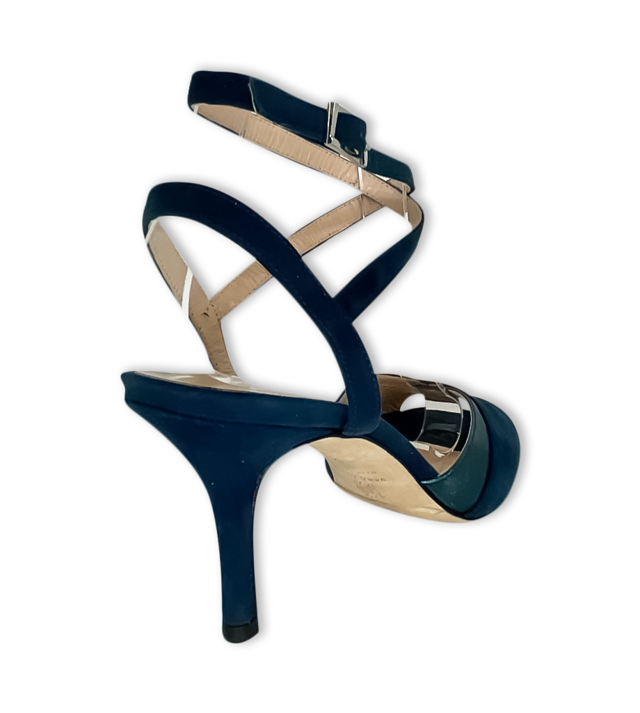Sur Tango Shoes - Blue Green, Wide, 7cm