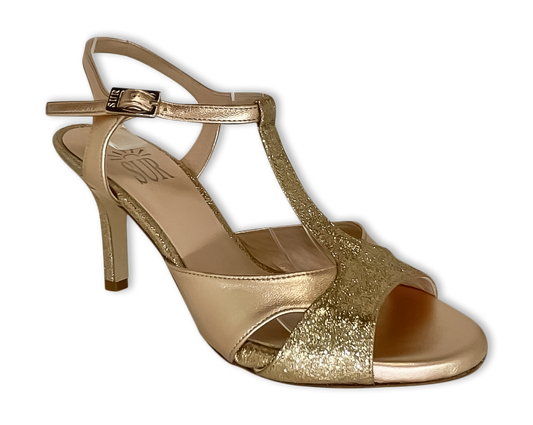 Sur Tango Shoes - Gold T-strap, reg. 7cm