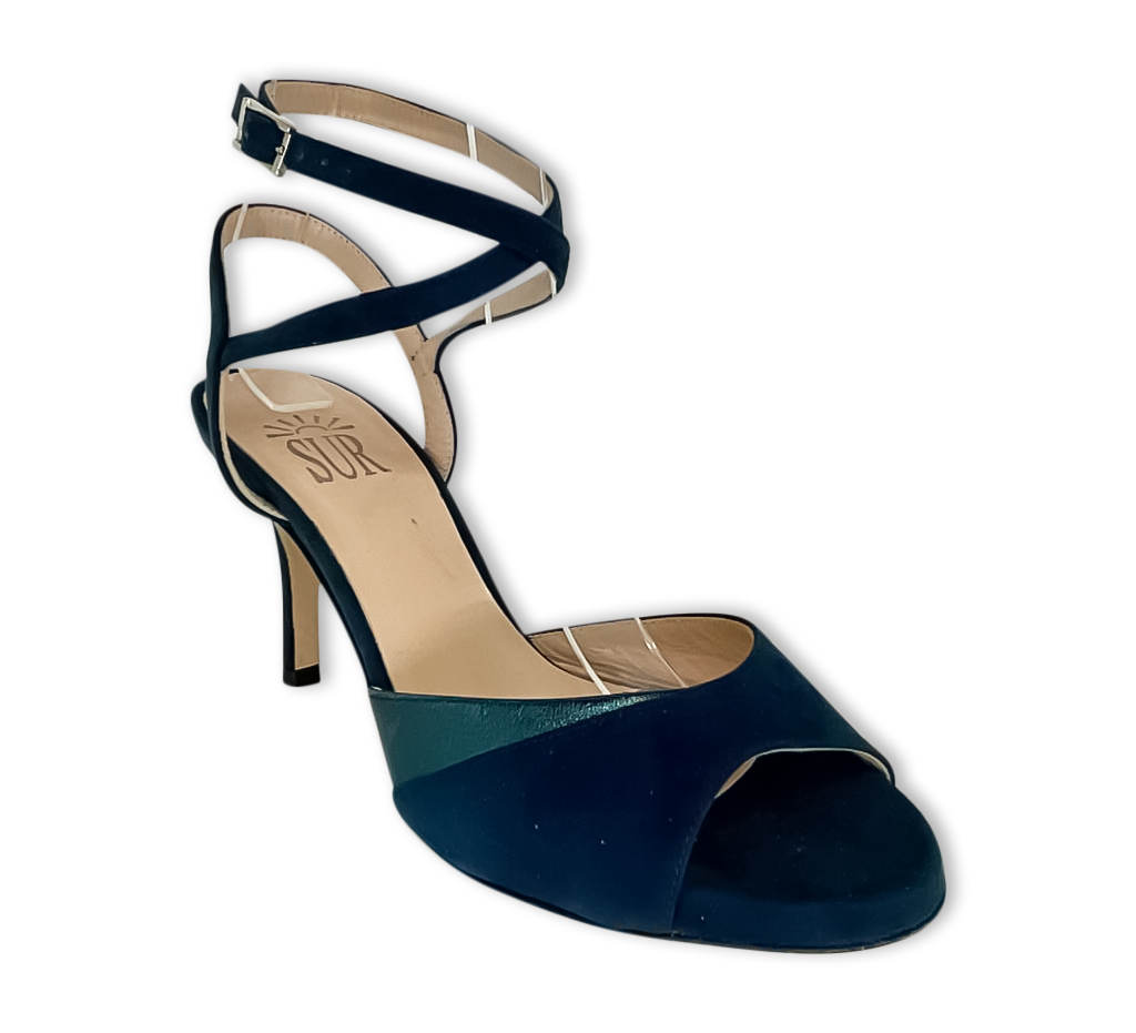Sur Tango Shoes - Blue Green, Wide, 7cm