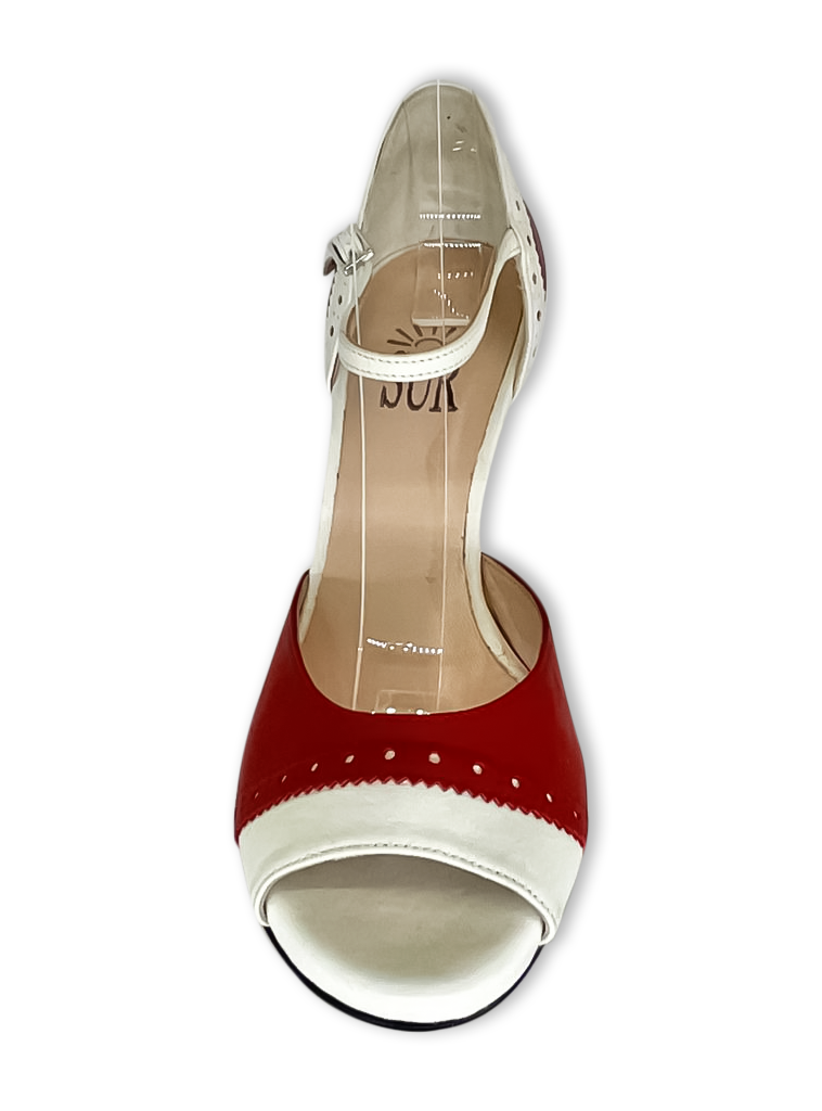 Sur Tango Shoes - Red-White Heel 7cm