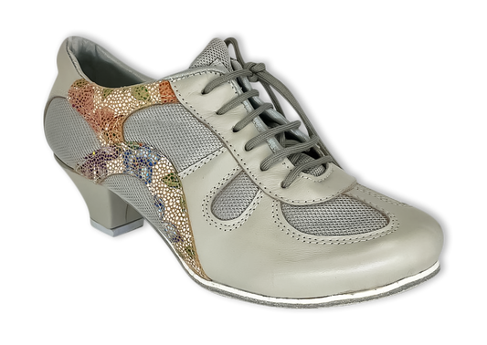 DNI Practice Shoes Gray-Flowers Heel 7cm