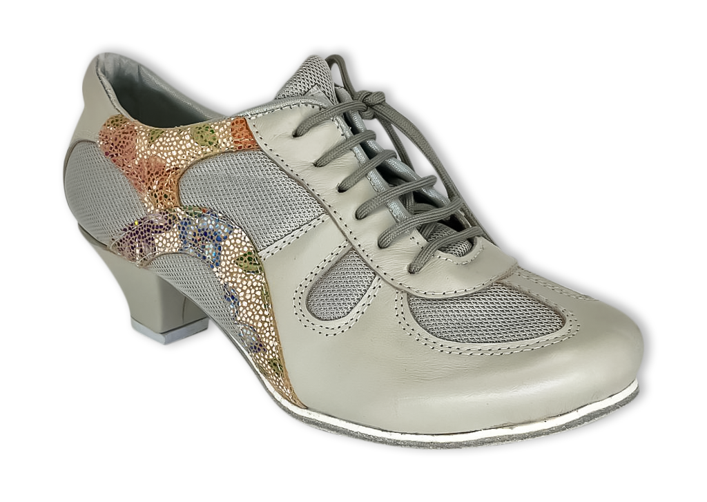 DNI Practice Shoes Gray-Flowers Heel 7cm